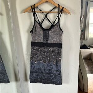Vintage Athleta strappy Gray Textured tank Top